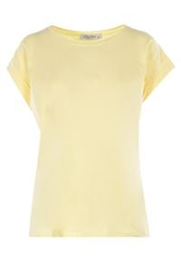 Born2be - Żółty T-shirt Kisenia. Kolor: żółty. Materiał: bawełna, tkanina, materiał. Długość: krótkie