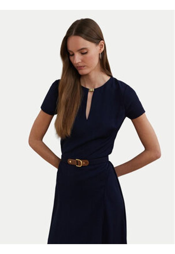 Lauren Ralph Lauren - LAUREN RALPH LAUREN Sukienka koktajlowa 200973369001 Granatowy Regular Fit. Kolor: niebieski. Materiał: syntetyk. Styl: wizytowy