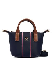 TOMMY HILFIGER - Tommy Hilfiger Torebka Popette Micro Tote Corp AW0AW18552 Granatowy. Kolor: niebieski #2