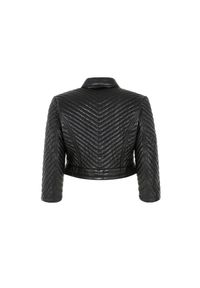 Ochnik - Krótka skórzana ramoneska damska. Kolor: czarny. Materiał: skóra. Długość: krótkie #4