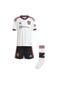 Adidas - Manchester United 22/23 Away Mini Kit. Kolor: wielokolorowy, czarny, biały. Materiał: materiał