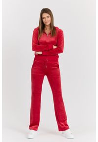 Juicy Couture - JUICY COUTURE Damskie czerwone dresowe spodnie Del Ray Pant, Rozmiar M. Kolor: czerwony. Materiał: dresówka. Długość: długie