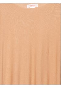 Kontatto Sweter 3M9018 Brązowy Regular Fit. Kolor: brązowy. Materiał: wiskoza