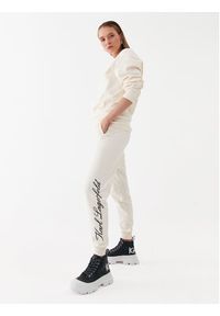 Karl Lagerfeld - KARL LAGERFELD Spodnie dresowe 231W1050 Écru Regular Fit. Materiał: bawełna, dresówka #3