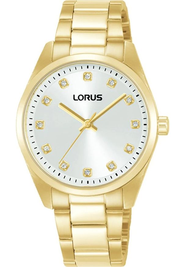 Zegarek damski Lorus RG328XX9 CYRKONIE złoty. Kolor: złoty