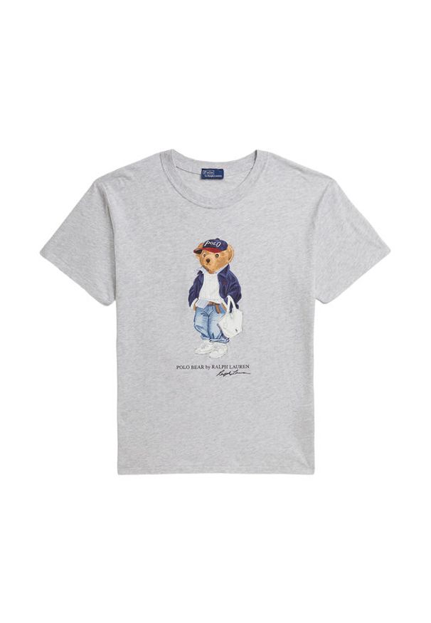 Polo Ralph Lauren T-Shirt 211A96261001 Szary Slim Fit. Typ kołnierza: polo. Kolor: szary. Materiał: bawełna