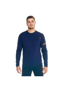 LEONE 1947 APPAREL - Męska koszulka Leone z długim rękawem Shades. Kolor: niebieski. Materiał: bawełna. Długość rękawa: długi rękaw. Długość: długie. Sport: fitness