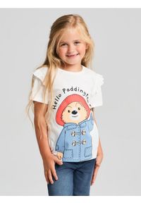 Sinsay - Bawełniana koszulka z nadrukiem Paddington - kremowy. Kolor: kremowy. Materiał: bawełna. Wzór: nadruk