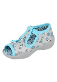 Befado obuwie dziecięce 213P127 niebieskie. Nosek buta: otwarty. Kolor: niebieski. Materiał: bawełna, tkanina #2