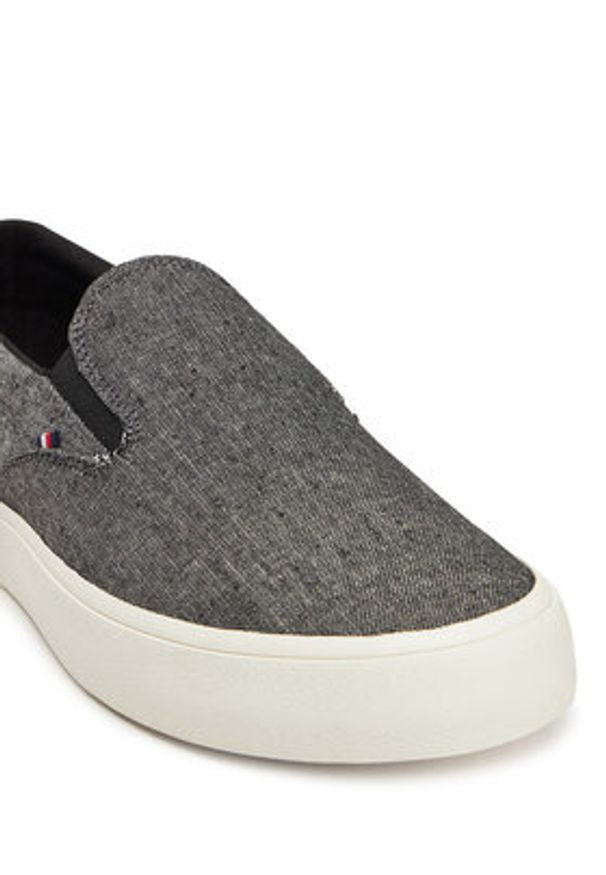 TOMMY HILFIGER - Tommy Hilfiger Tenisówki Th Hi Vulc Low Slip On Ch FM0FM05390 Szary. Zapięcie: bez zapięcia. Kolor: szary. Materiał: materiał