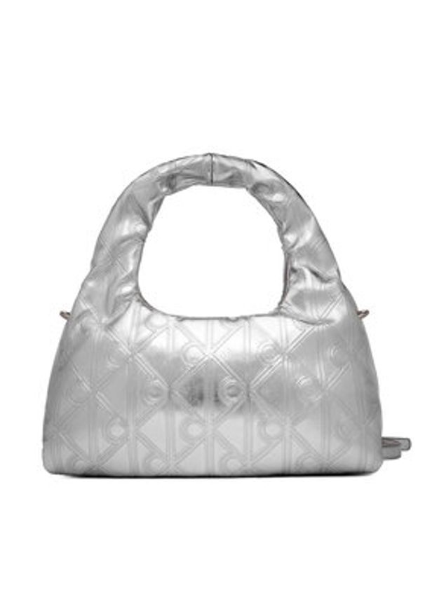 Calvin Klein Torebka Puffy Aop Mini Bag With Strap LV04F3444G Srebrny. Kolor: srebrny. Materiał: skórzane