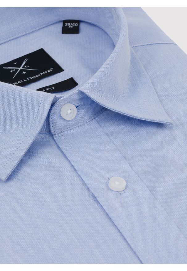 Pako Lorente - PAKO LORENTE – Gładka bawełniana koszula męska. Materiał: bawełna. Długość rękawa: długi rękaw. Długość: długie. Wzór: gładki