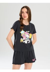 Sinsay - Piżama dwuczęściowa Hello Kitty - szary. Kolor: szary. Wzór: motyw z bajki