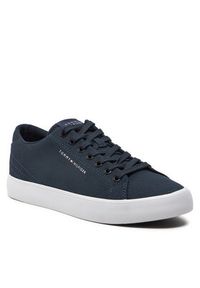 TOMMY HILFIGER - Tommy Hilfiger Tenisówki Th Hi Vulc Low Canvas FM0FM04882 Granatowy. Kolor: niebieski. Materiał: materiał #6