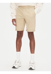 Tommy Jeans Szorty materiałowe Scanton DM0DM21950 Beżowy Slim Fit. Kolor: beżowy. Materiał: bawełna