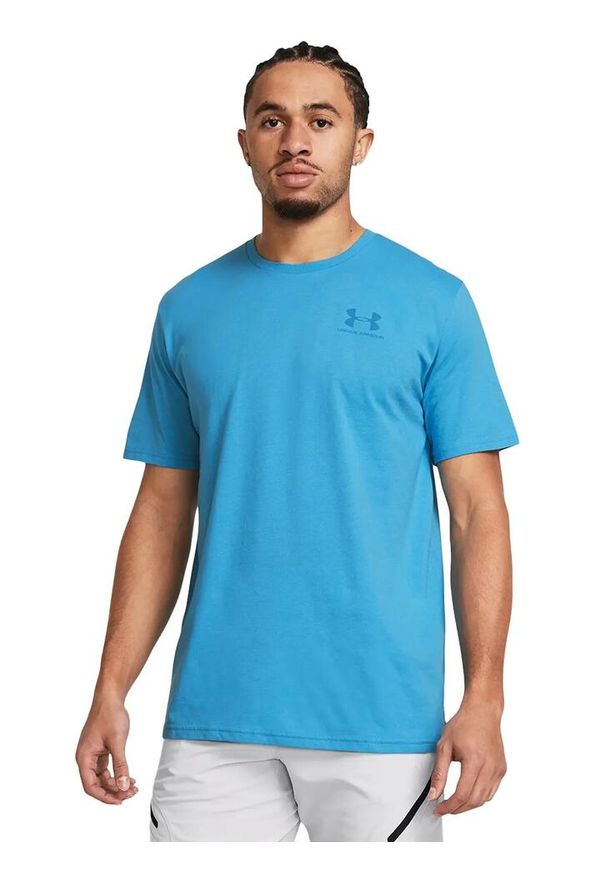 Under Armour - Koszulka fitness męska UNDER ARMOUR Sportstyle z krótkim rękawem. Kolor: niebieski. Długość rękawa: krótki rękaw. Długość: krótkie. Sport: fitness