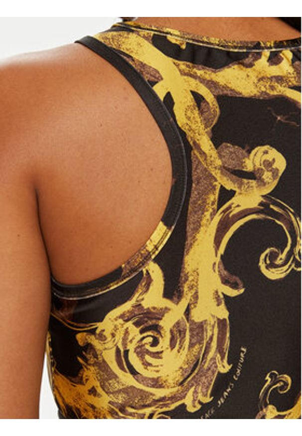 Versace Jeans Couture Top 76HAM227 Czarny Skinny Fit. Kolor: czarny. Materiał: syntetyk
