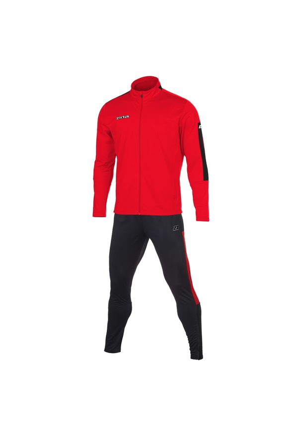 ZINA - Dres do piłki nożnej męski Zina Contra meczowy. Kolor: czerwony, wielokolorowy, czarny. Materiał: dresówka. Sport: piłka nożna