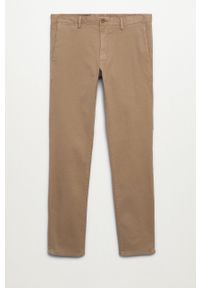 Mango Man Spodnie Barna męskie kolor brązowy dopasowane. Kolor: brązowy. Materiał: tkanina. Wzór: gładki #5