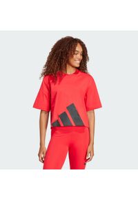 Adidas - Koszulka Essentials Big Logo Boyfriend. Kolor: czerwony, czarny, wielokolorowy. Sport: fitness