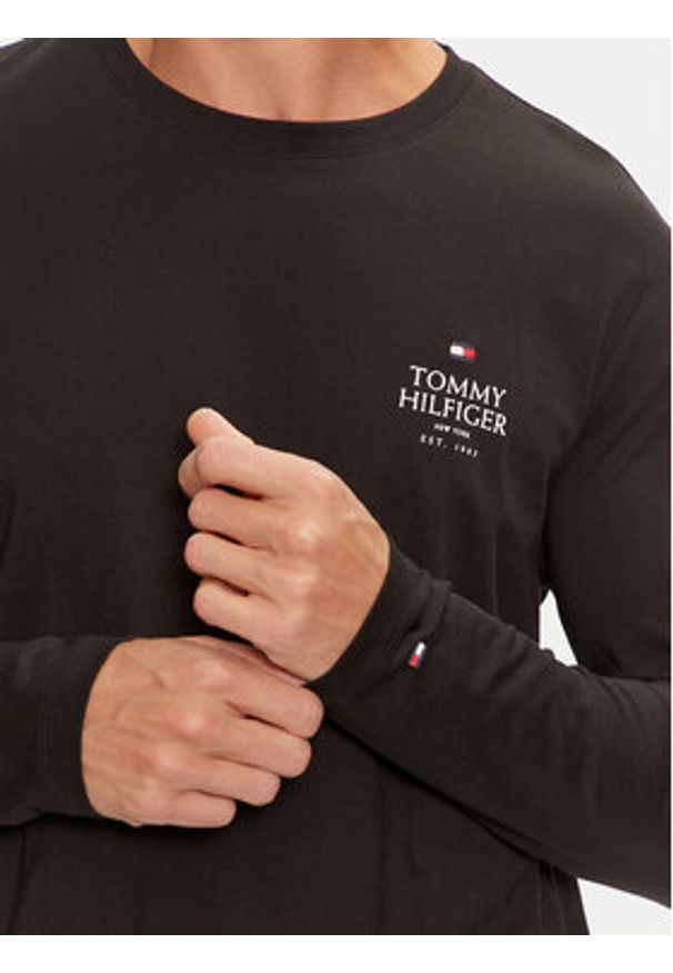 TOMMY HILFIGER - Tommy Hilfiger Longsleeve MW0MW36501 Czarny Regular Fit. Kolor: czarny. Materiał: bawełna. Długość rękawa: długi rękaw