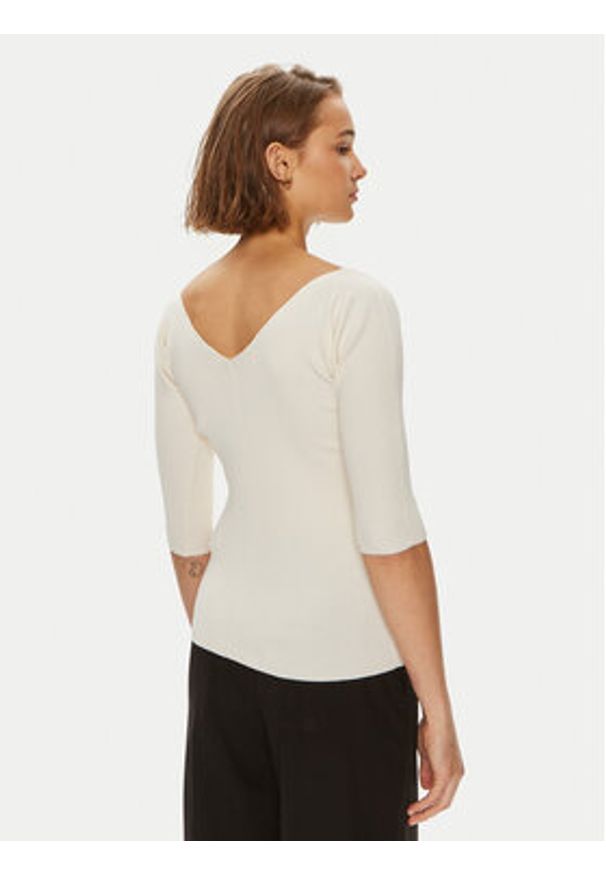 Weekend Max Mara Sweter Oceano 2425366031 Écru Slim Fit. Materiał: syntetyk