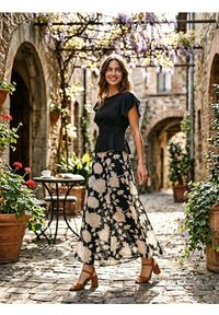 Sinsay - Spódnica midi w kwiaty - wielobarwny. Wzór: kwiaty #1