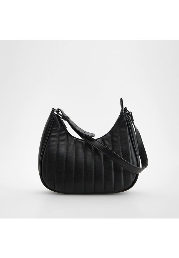 Reserved - Pikowana torebka - Czarny. Kolor: czarny. Materiał: pikowane