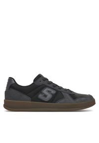 skechers - Skechers Sneakersy New Wave Cup-Calven 210961/BKGY Czarny. Kolor: czarny. Materiał: skóra