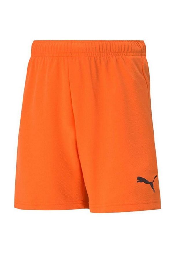 Puma - Spodenki TeamRISE Dla Dzieci. Kolor: pomarańczowy, wielokolorowy, żółty. Styl: sportowy. Sport: turystyka piesza