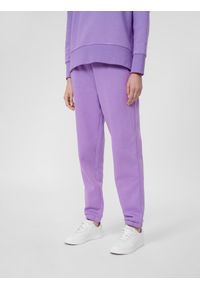 4f - Spodnie dresowe joggery damskie. Kolor: fioletowy. Materiał: dresówka
