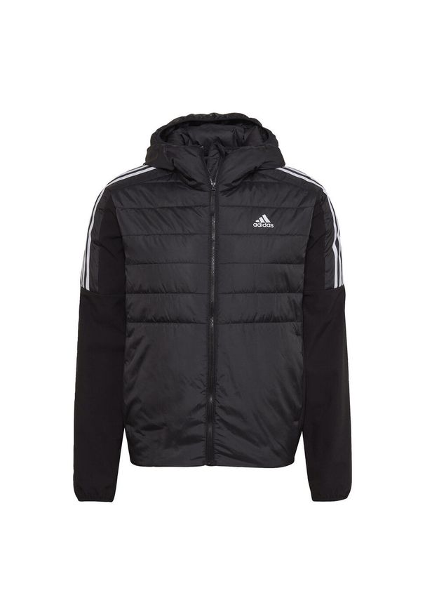Adidas - Essentials Insulated Hooded Hybrid Jacket. Kolor: czarny. Materiał: materiał