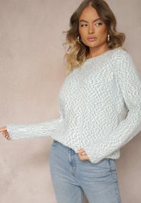 Renee - Jasnoniebieski Sweter z Wełną w Klasycznym Stylu Zentina. Okazja: na spotkanie biznesowe, na co dzień. Kolor: niebieski. Materiał: wełna. Długość rękawa: długi rękaw. Długość: długie. Sezon: zima, jesień. Styl: klasyczny