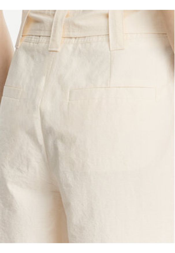 Marella Spodnie palazzo Luca 2513131032 Écru Wide Leg. Materiał: bawełna