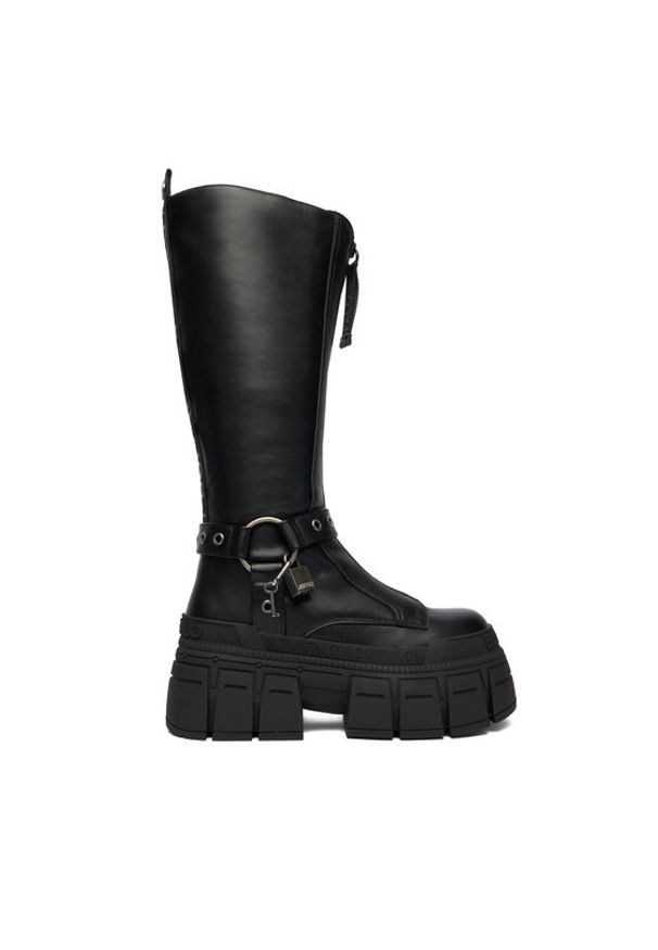 Buffalo Kozaki Gospher Biker Hi 1270131 Czarny. Kolor: czarny. Materiał: skóra