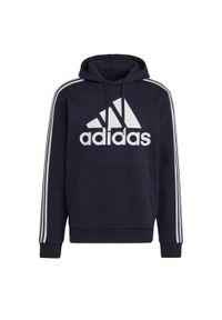 Adidas - Bluza męska adidas Essentials Hoodie. Kolor: biały, wielokolorowy, niebieski. Materiał: polar