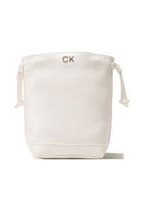 Calvin Klein Jeans Torebka Re-Lock Drawstring Bag Mini K60K610450 Biały. Kolor: biały. Materiał: skórzane #1