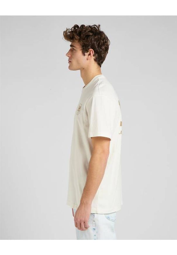 Lee - LEE LOGO LOOSE TEE MĘSKI T-SHIRT KOSZULKA ECRU L65FFQNQ 112145349