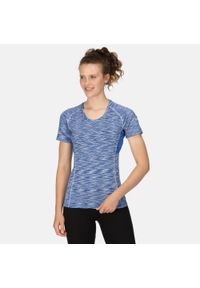 Regatta - Laxley damska koszulka z krótkim rękawem fitness. Kolor: niebieski. Długość rękawa: krótki rękaw. Długość: krótkie. Sport: fitness