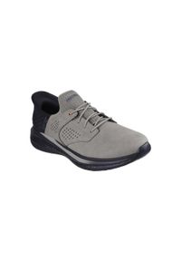 skechers - Buty sportowe Sneakersy męskie, Slip-Ins: Slade - Macklin. Kolor: szary. Sport: turystyka piesza