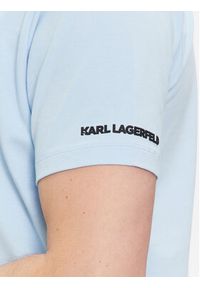 Karl Lagerfeld - KARL LAGERFELD T-Shirt 755401 541221 Niebieski Regular Fit. Typ kołnierza: dekolt w karo. Kolor: niebieski. Materiał: bawełna #3