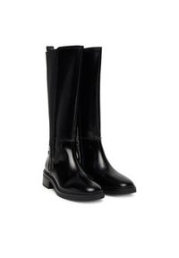 TOMMY HILFIGER - Tommy Hilfiger Kozaki Th Minimal Abrasivato Long Boot FW0FW08979 Czarny. Kolor: czarny. Materiał: skóra #6