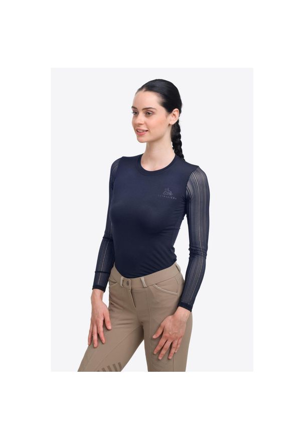 CAVALLIERA - Top jeździecki damska Casual Contessa. Okazja: na co dzień. Kolor: czarny. Materiał: tkanina, materiał. Długość rękawa: długi rękaw. Styl: casual