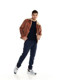 LEONE 1947 APPAREL - Męska kurtka typu sherpa Leone Shades. Kolor: żółty. Materiał: tkanina