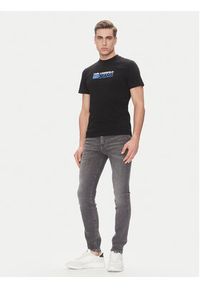 Karl Lagerfeld - KARL LAGERFELD T-Shirt A2M17074 Czarny Regular Fit. Typ kołnierza: dekolt w karo. Kolor: czarny. Materiał: syntetyk, bawełna