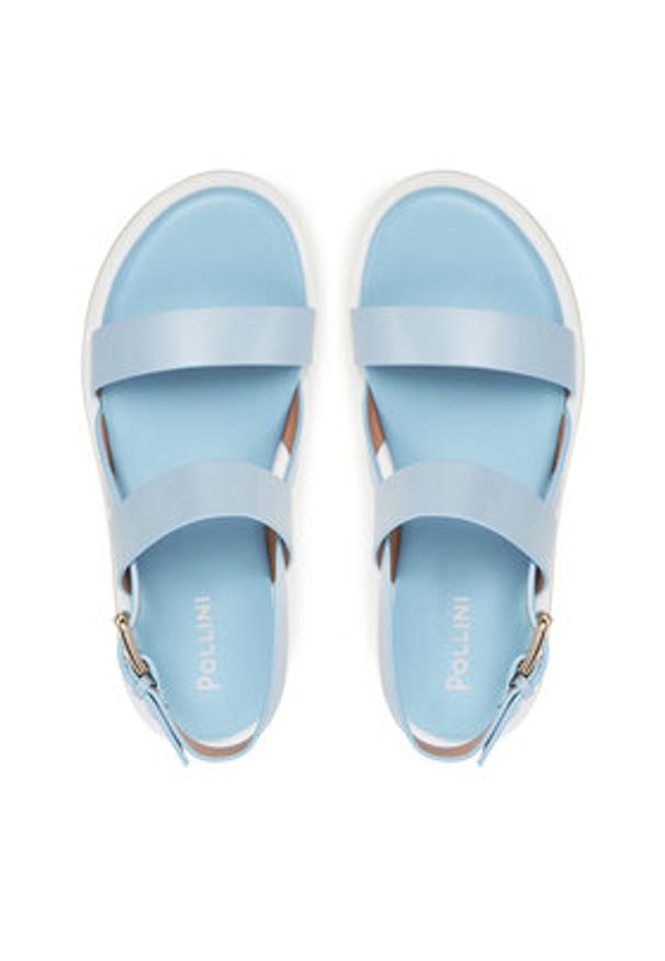 Pollini Sandały SA16483G0MTC0712 Błękitny. Kolor: niebieski. Materiał: skóra