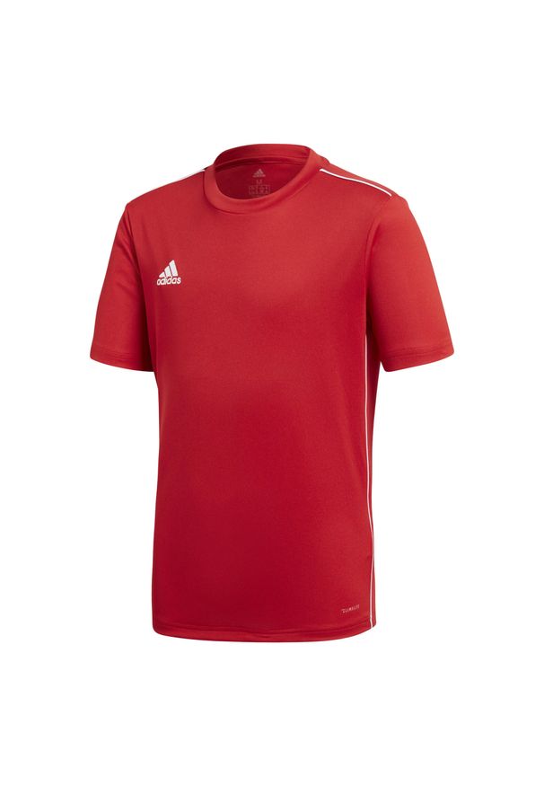 Adidas - Koszulka adidas CORE 18 Jersey Junior CV3496. Kolor: biały, wielokolorowy, czerwony. Materiał: jersey