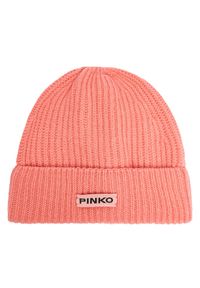 Pinko Czapka Lambkin Cuffia AI 24-25 BLK01 104489 A1CH Koralowy. Kolor: pomarańczowy. Materiał: wełna #1