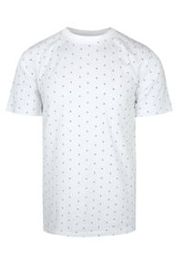 Męski T-Shirt - Pako Jeans - Drobny Wzór, Biała. Okazja: na co dzień. Kolor: biały. Materiał: bawełna. Wzór: nadruk. Styl: casual #1