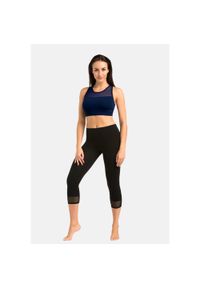 TEYLI - Legginsy na fitness damskie Teyli Glamo 3/4. Kolor: czarny. Materiał: elastan, bawełna. Sport: fitness